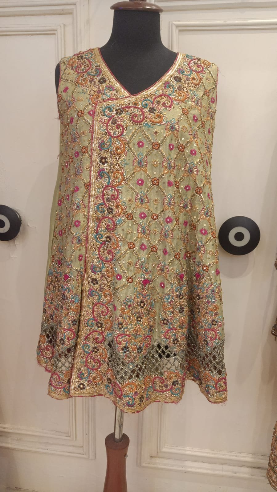 Ivory Embroidered Party Wear Shirt - Image 2
