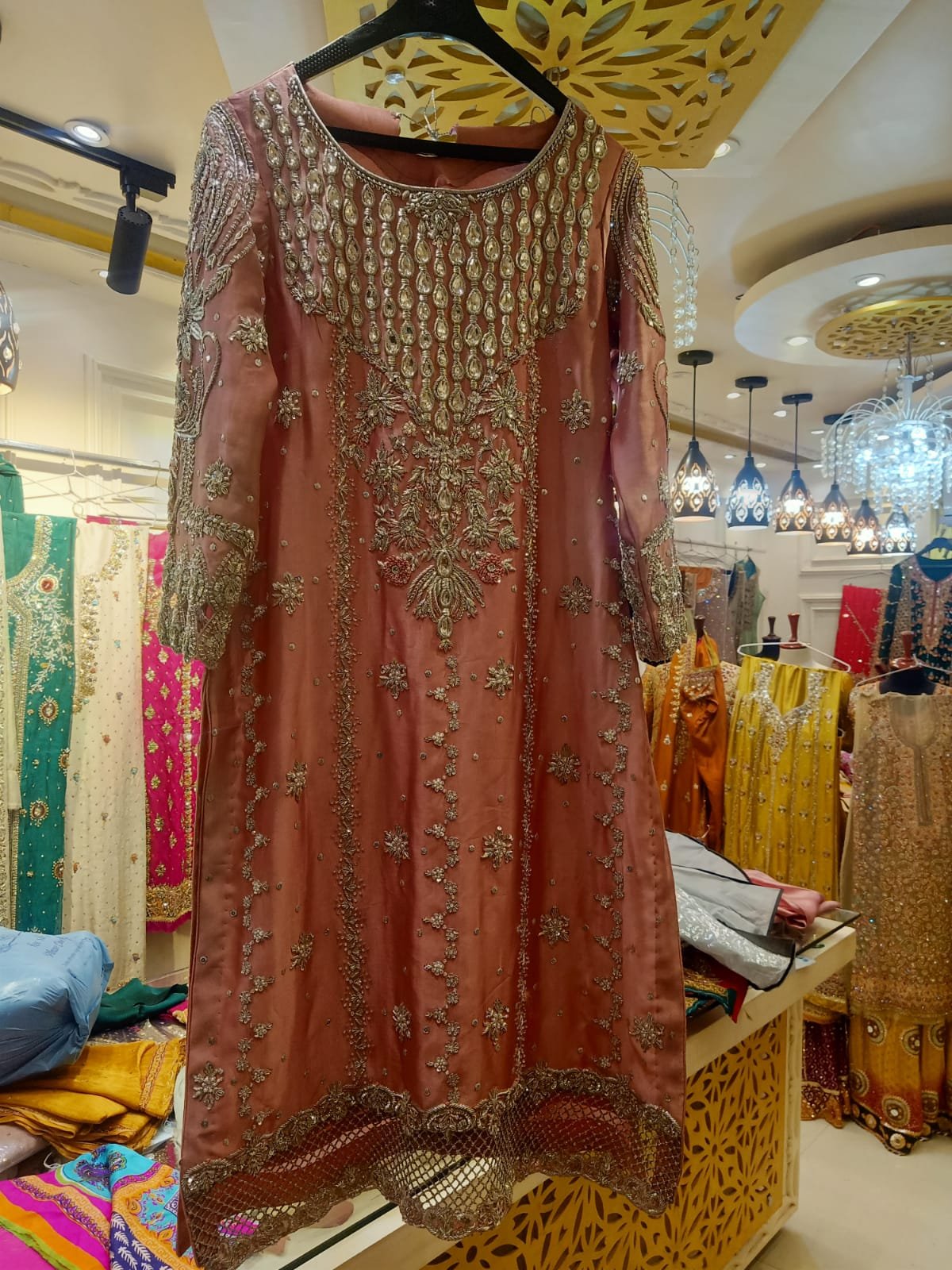 Rose Gold Embroidered Luxury Shirt